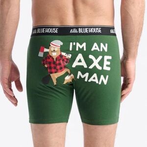 Hatley little blue house Green 'Axe Man' Boxer Briefs